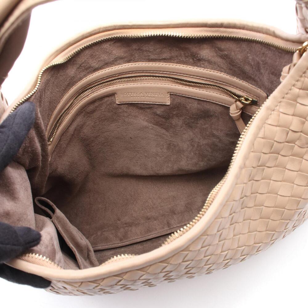 Bottega Veneta Intrecciato Hobo Shoulder Bag Leather Beige Tan - Picture 3 of 8